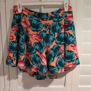 Adrienne Multicolor Tropical Print Skirt